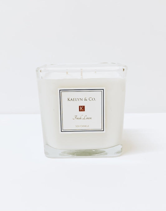 Fresh Linen Large Cube Candle